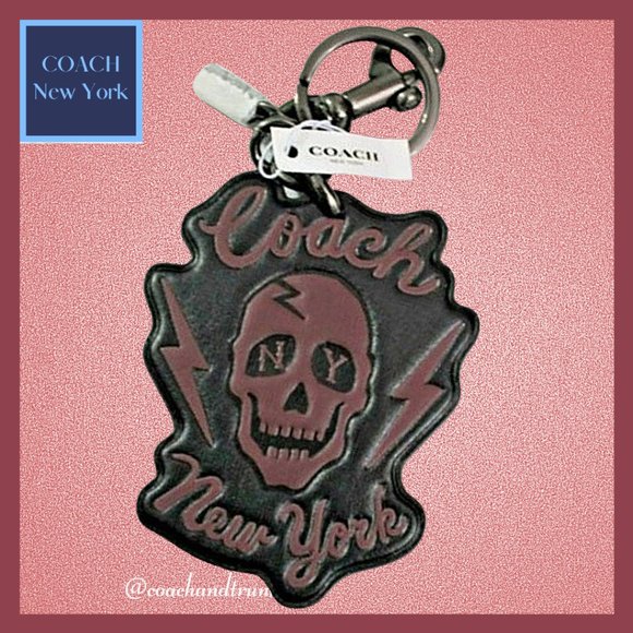 Coach Accessories - COACH Tooled Leather New York Skull Charm🔹FIRM🔹